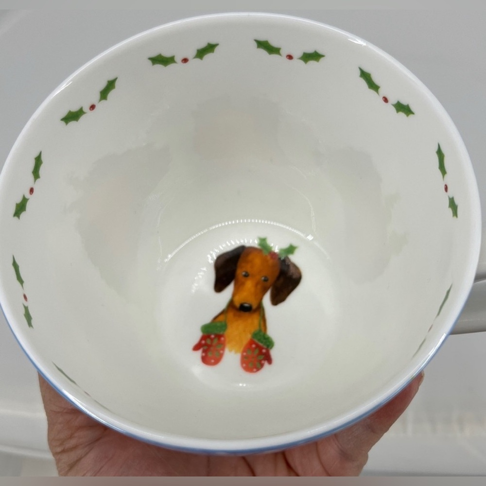 "Festive Dachshund Delight" Bone China Holiday Edition! Portobello by Design Mug - Picture 3 of 12